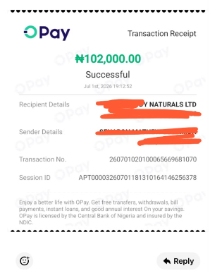 ₦102,000 OPay alert