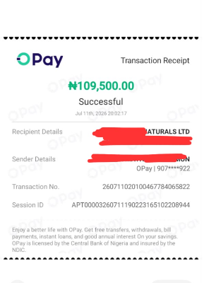 ₦109,500 OPay alert